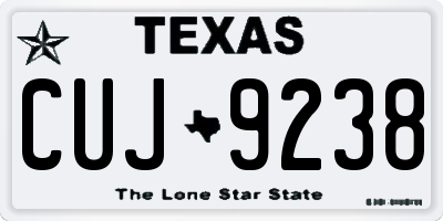 TX license plate CUJ9238