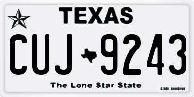 TX license plate CUJ9243