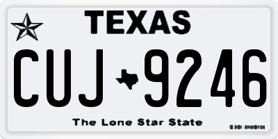 TX license plate CUJ9246