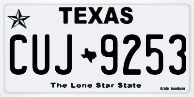 TX license plate CUJ9253