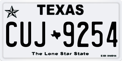 TX license plate CUJ9254