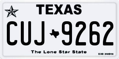 TX license plate CUJ9262