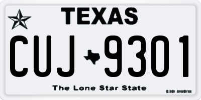 TX license plate CUJ9301
