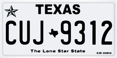 TX license plate CUJ9312