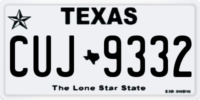 TX license plate CUJ9332