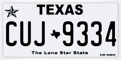 TX license plate CUJ9334
