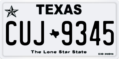 TX license plate CUJ9345