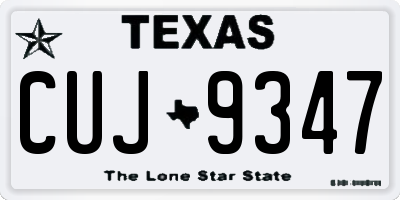 TX license plate CUJ9347
