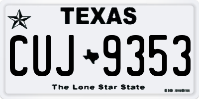 TX license plate CUJ9353