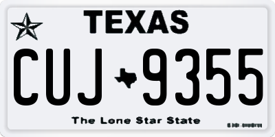 TX license plate CUJ9355