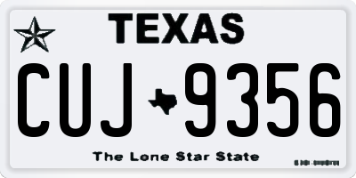 TX license plate CUJ9356