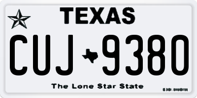 TX license plate CUJ9380