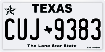 TX license plate CUJ9383