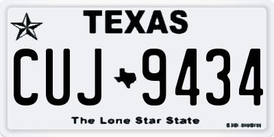 TX license plate CUJ9434