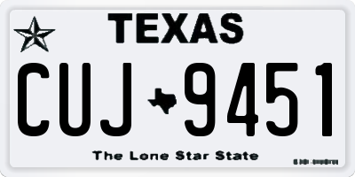 TX license plate CUJ9451