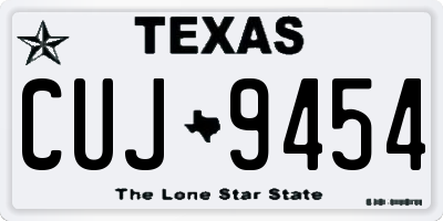 TX license plate CUJ9454