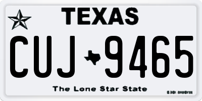 TX license plate CUJ9465