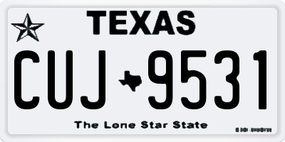 TX license plate CUJ9531