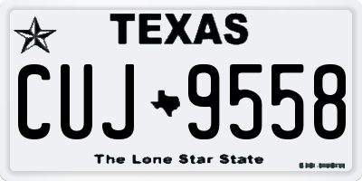TX license plate CUJ9558