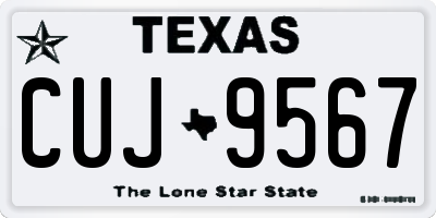 TX license plate CUJ9567