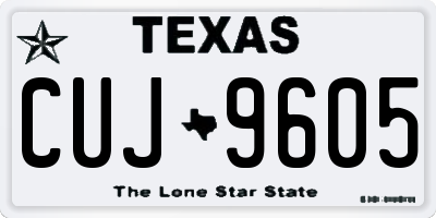 TX license plate CUJ9605