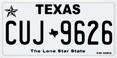 TX license plate CUJ9626