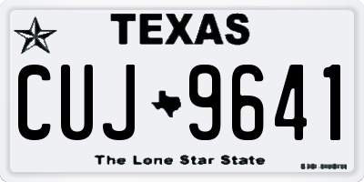 TX license plate CUJ9641