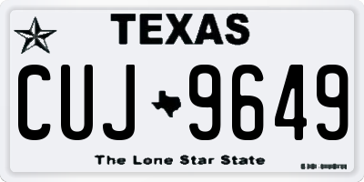 TX license plate CUJ9649