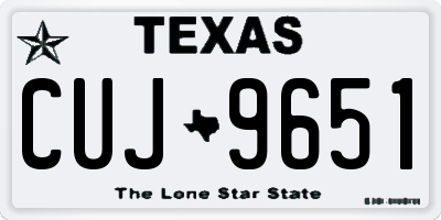TX license plate CUJ9651