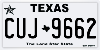 TX license plate CUJ9662