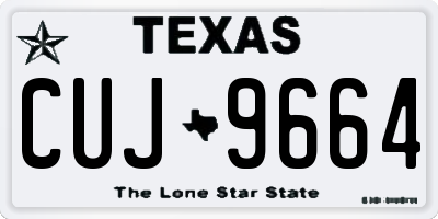 TX license plate CUJ9664