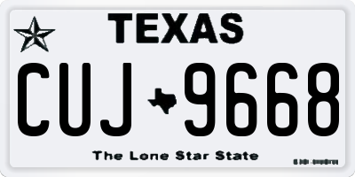 TX license plate CUJ9668