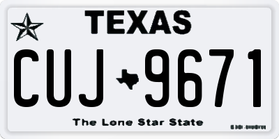 TX license plate CUJ9671