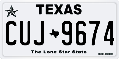 TX license plate CUJ9674