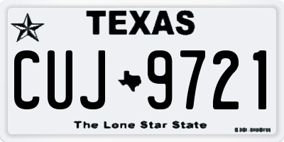 TX license plate CUJ9721