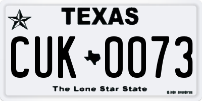 TX license plate CUK0073