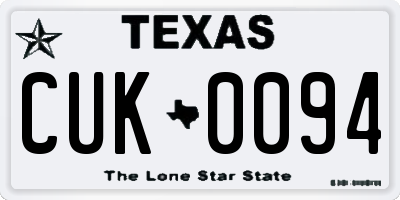 TX license plate CUK0094