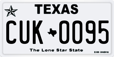 TX license plate CUK0095