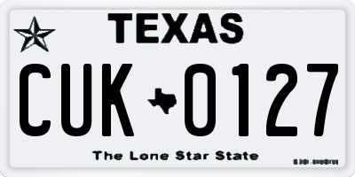 TX license plate CUK0127