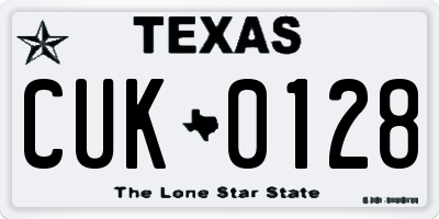 TX license plate CUK0128