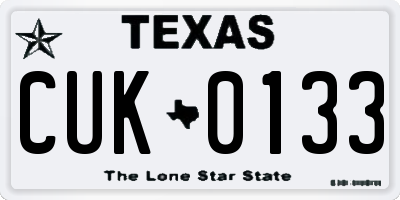 TX license plate CUK0133