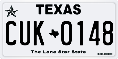 TX license plate CUK0148