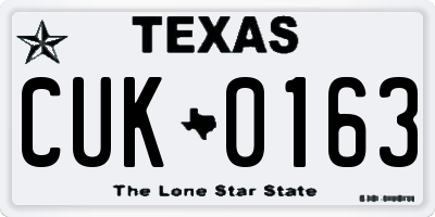 TX license plate CUK0163