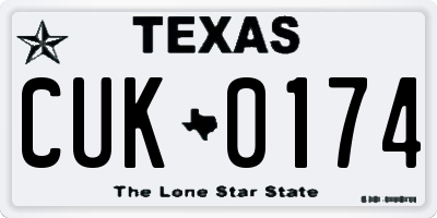 TX license plate CUK0174