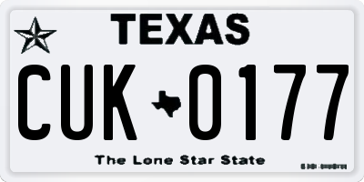 TX license plate CUK0177