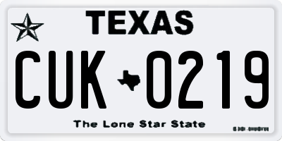 TX license plate CUK0219