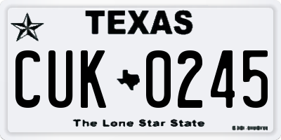 TX license plate CUK0245