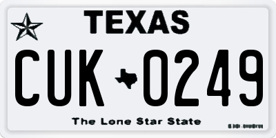 TX license plate CUK0249
