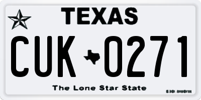 TX license plate CUK0271