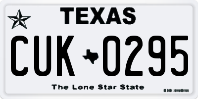 TX license plate CUK0295